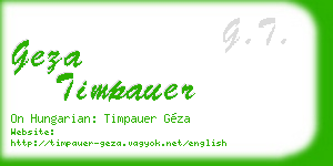 geza timpauer business card